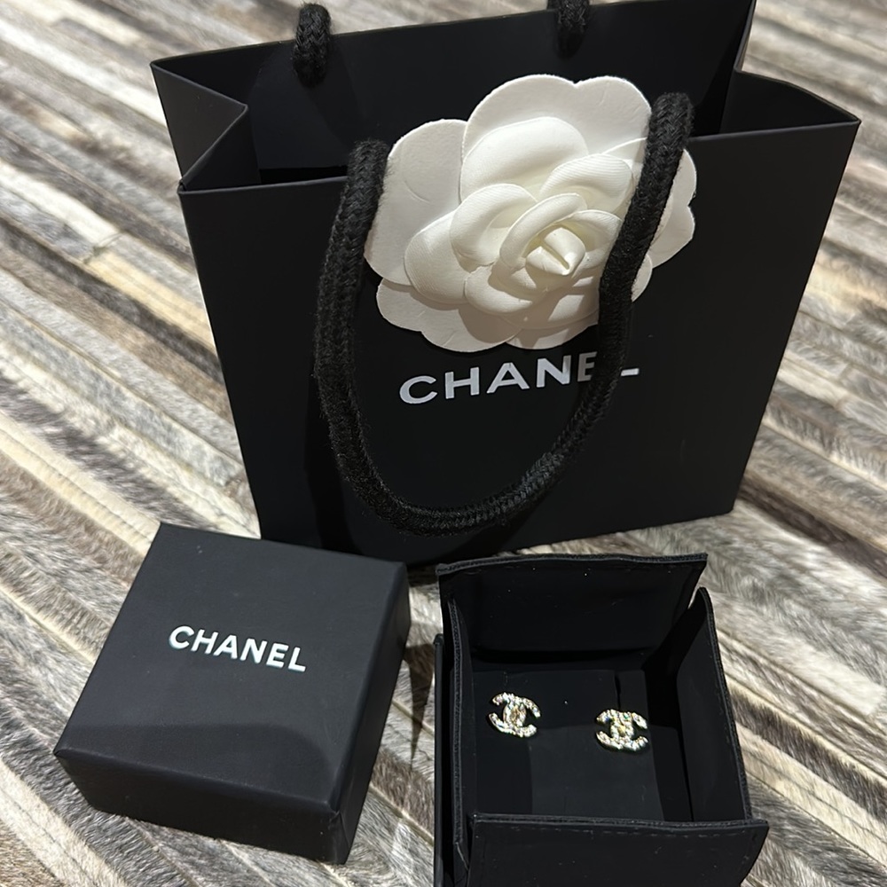Authentic Chanel CC earrings